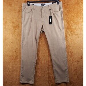 BLOOMINGDALES Pants Mens 36x32 Tan Tailored Fit Modern Trouser